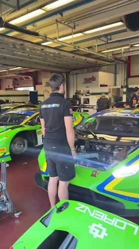 Ferrari and Lamborghini crews prep at Mugello Circuit