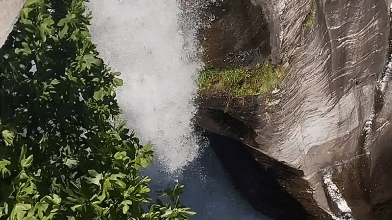 Witness documents waterfalls, trains, chapel during Biasca afternoon walkabout