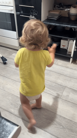 Quiet morning at home in Chaikovsky with a toddler and cat