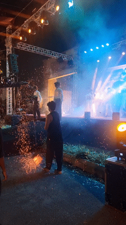 Stage show and meal documented simultaneously in Kalamassery