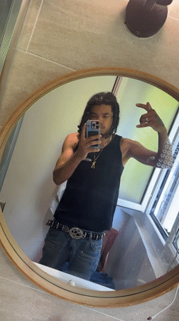 Mirror selfie session in Massy, cycling through different fits