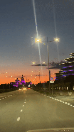 Evening drive captured on video in Adlerskiy, Russia
