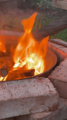 Backyard fire and wine afternoon in Orenburg, Russia