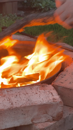Backyard fire and wine afternoon in Orenburg, Russia