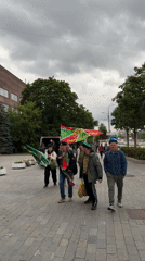 Flag-carrying group gathers at Moscow university campus