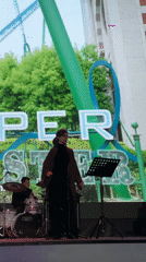 Live band performs in Serik, Turkey with female vocalist