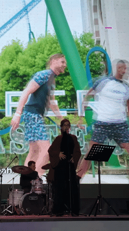 Live band performs in Serik, Turkey with female vocalist