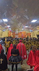 Religious procession and festival celebrations in Iquique, Chile