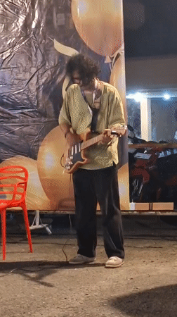 Musicians perform outdoor concert in Lhokseumawe, Indonesia