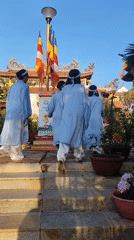 Buddhist temple ceremony preparations observed in Đà Lạt Vietnam