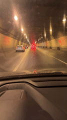 Driver travels through Moscow tunnel at morning rush hour
