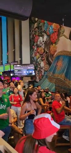 Vancouver bar crowd watches Mexico vs. Korea soccer match