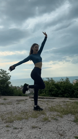 Early morning fitness photoshoot at Varna monument captures athletic poses