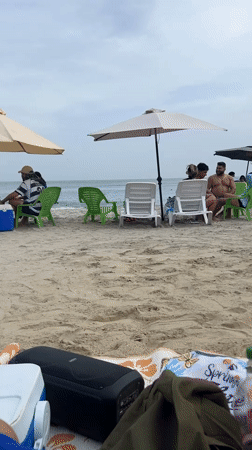 Evening beach gathering observed in Porlamar, Venezuela