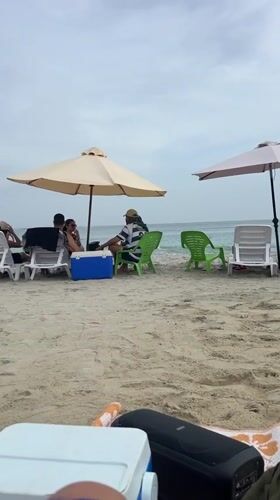 Evening beach gathering observed in Porlamar, Venezuela