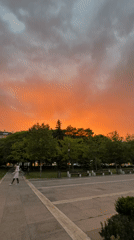 Dramatic sunset and rainbow captivate Sofia residents near cultural center