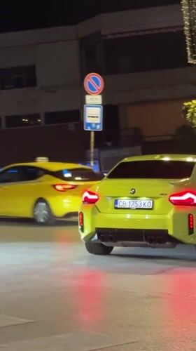 Exotic cars cruise Veliko Tarnovo streets on a summer night