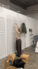 Event organizers prepare promotional materials for London music event