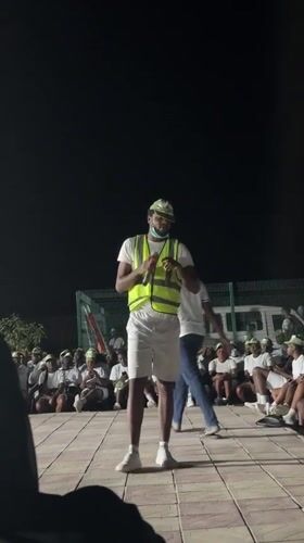 NYSC member performs for crowd in Maiduguri nighttime gathering