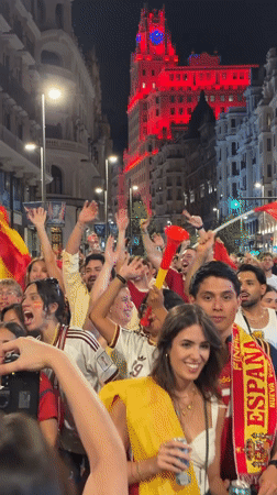 Madrid erupts in street celebrations after Spain football win