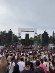 Large outdoor music event draws crowds in Madrid