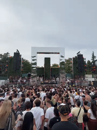 Large outdoor music event draws crowds in Madrid