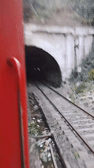 Train passes through tunnel in Thane, India