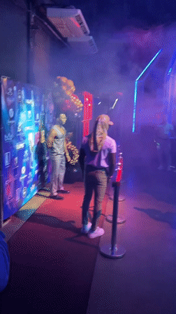Early morning neon-lit event draws crowds in San Diego, Venezuela