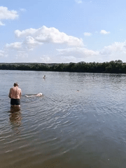 Lazy summer day at a Russian riverside beach