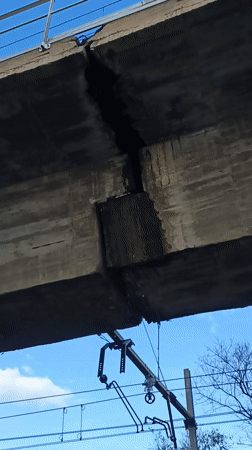 Bridge damage documented in l'Hospitalet de Llobregat, Spain