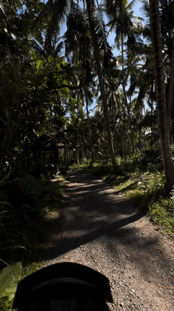 Scooter rider documents rural Karangasem countryside journey