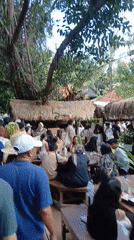 Black sand beach and tropical market, Mengwi morning