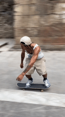 Skateboarding and street performance along historic cobblestone streets