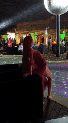 Traditional dancing performances captured at poolside venue in Armenia