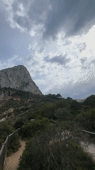 Coastal mountain filmed from multiple angles in Calp, Spain