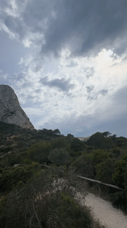 Coastal mountain filmed from multiple angles in Calp, Spain