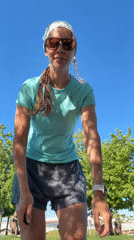 Woman takes morning selfies in Fethiye, Turkey
