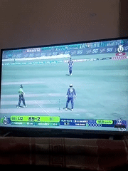 Cricket match broadcast viewed on television in Dera Chahal