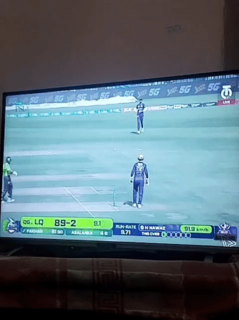 Cricket match broadcast viewed on television in Dera Chahal