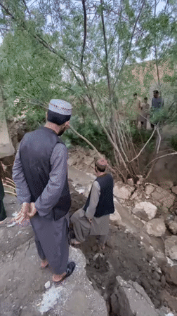 Flooding causes ground erosion damage in Kandahar residential area