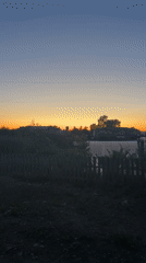 Evening scenes documented across Berezovka, Russia during sunset hours