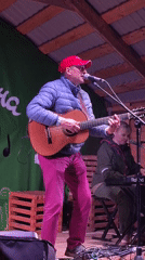 Nighttime outdoor concert and festival in Sharkan, Russia