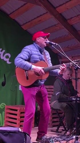Nighttime outdoor concert and festival in Sharkan, Russia