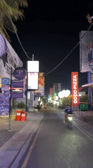 Evening street life documented in North Kuta, Indonesia
