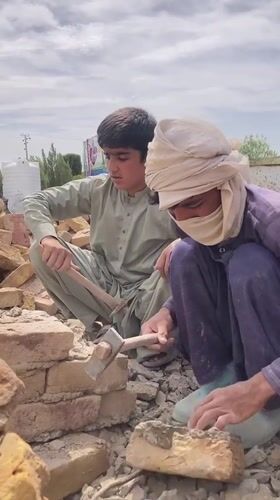 Early morning brick construction work observed in Qilla Saifullah