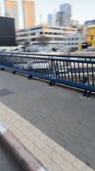 Tel Aviv skyline filmed from bridge overlook
