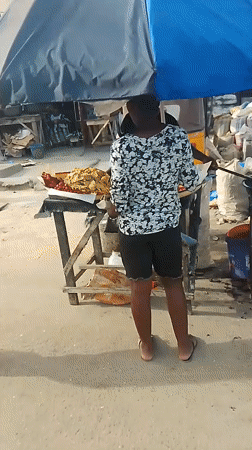 Daily street life captured in Lagos market area