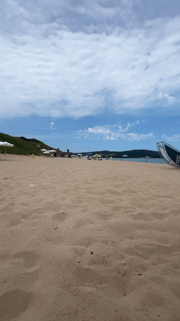 Wind damage hits Primorsko beach, billboard down