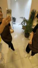 Women film selfies and dance at Montenegro beauty salon