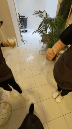 Women film selfies and dance at Montenegro beauty salon